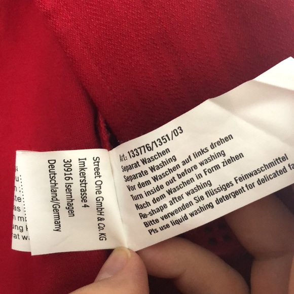 Red blazer & 3 pockets, buttons, Street One, Eur40/Us10, cotton&elastin - Picture 7 of 11